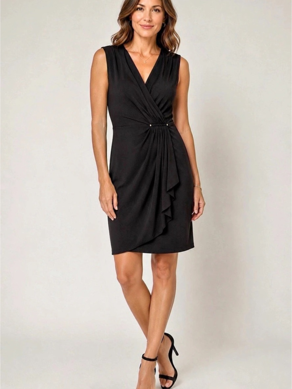 MICHAEL Michael Kors Faux-Wrap Sleeveless Dress M